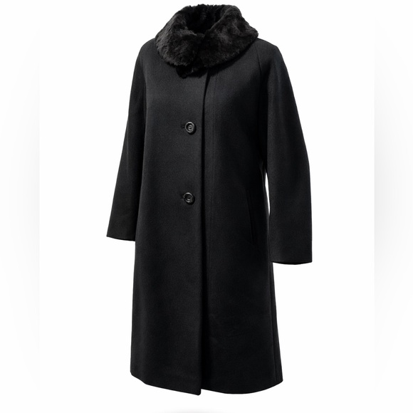 cherry and webb Jackets & Blazers - Cherry & Webb vintage wool coat with fur collar